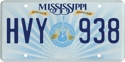 MS license plate HVY938