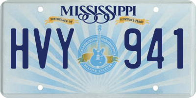 MS license plate HVY941