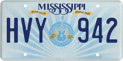 MS license plate HVY942