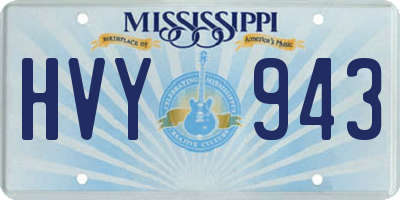 MS license plate HVY943