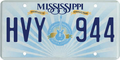 MS license plate HVY944