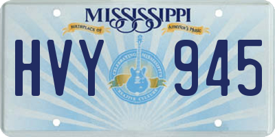 MS license plate HVY945