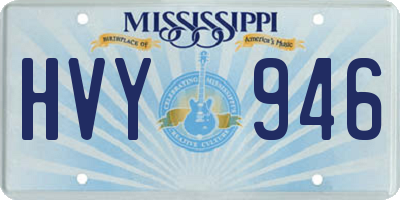 MS license plate HVY946