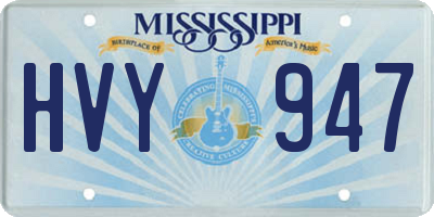 MS license plate HVY947
