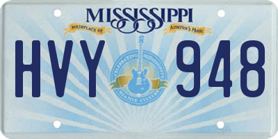 MS license plate HVY948
