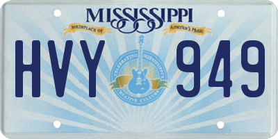 MS license plate HVY949
