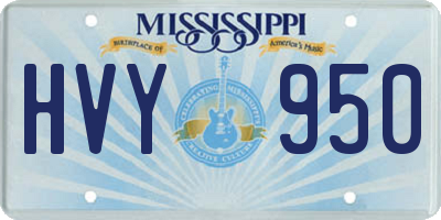MS license plate HVY950