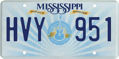 MS license plate HVY951