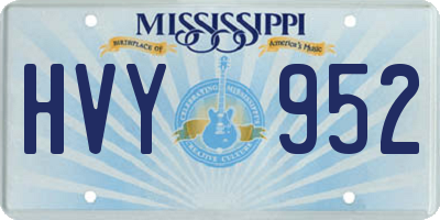 MS license plate HVY952