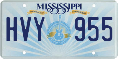 MS license plate HVY955
