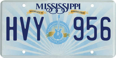 MS license plate HVY956