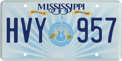 MS license plate HVY957