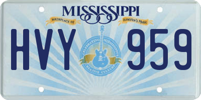MS license plate HVY959