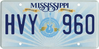 MS license plate HVY960