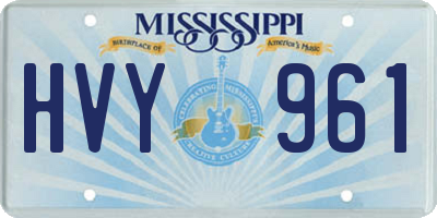 MS license plate HVY961
