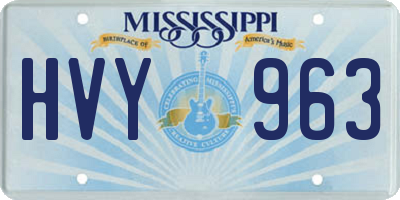 MS license plate HVY963
