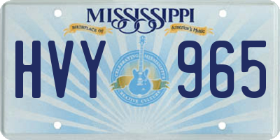 MS license plate HVY965