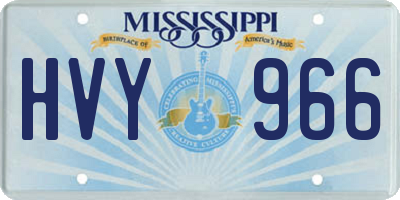 MS license plate HVY966