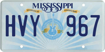MS license plate HVY967