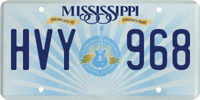 MS license plate HVY968