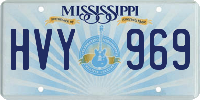 MS license plate HVY969