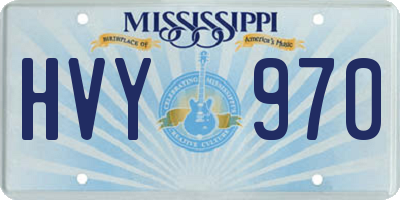 MS license plate HVY970