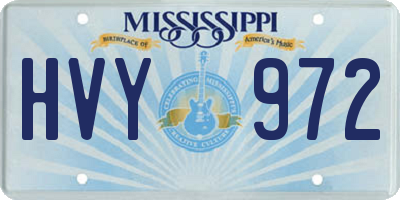MS license plate HVY972