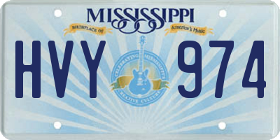 MS license plate HVY974