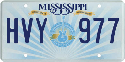 MS license plate HVY977