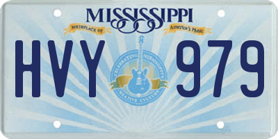 MS license plate HVY979