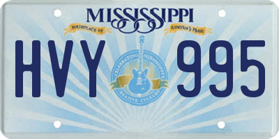 MS license plate HVY995