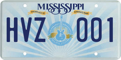 MS license plate HVZ001