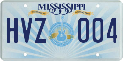 MS license plate HVZ004