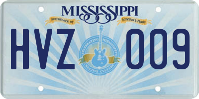 MS license plate HVZ009