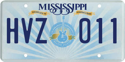 MS license plate HVZ011
