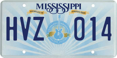 MS license plate HVZ014