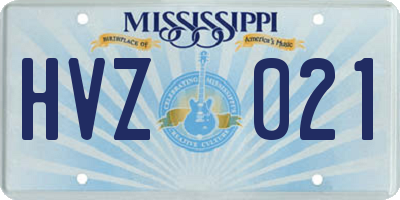 MS license plate HVZ021