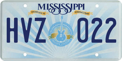 MS license plate HVZ022
