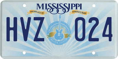 MS license plate HVZ024