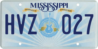 MS license plate HVZ027