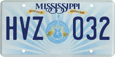 MS license plate HVZ032