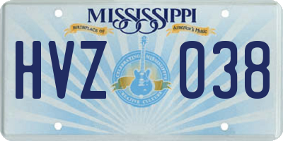 MS license plate HVZ038