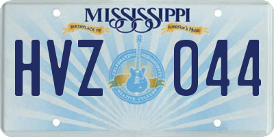 MS license plate HVZ044