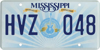 MS license plate HVZ048