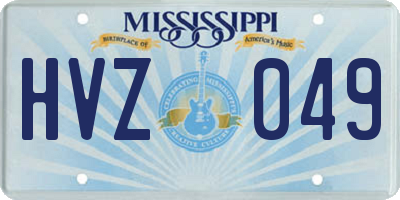 MS license plate HVZ049