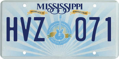 MS license plate HVZ071