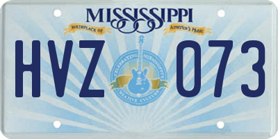 MS license plate HVZ073