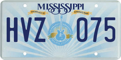 MS license plate HVZ075
