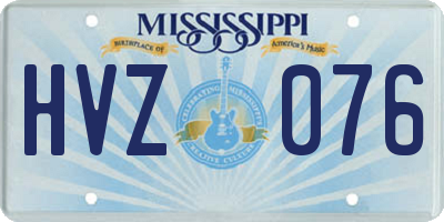 MS license plate HVZ076