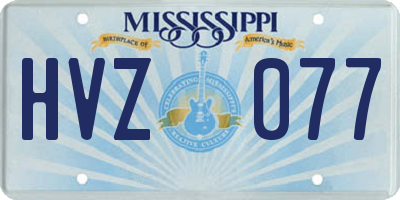 MS license plate HVZ077